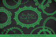 Green Round Lace Frames, an Illustration by Amanda Ilkov (Thumbnail 2 of 5)