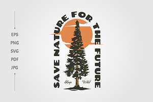 save nature for the future logo, an Education Illustration by lawoel