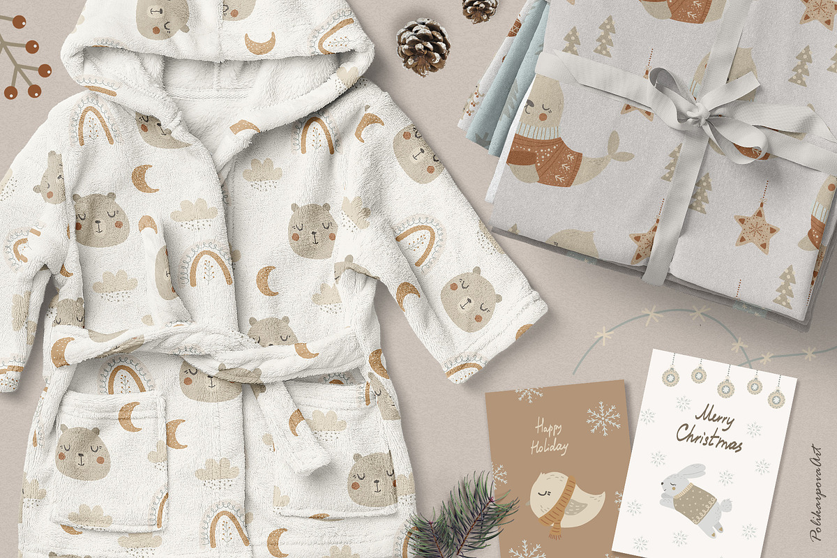 Christmas animals for kids clipart, an Animal Illustration by polikarpovaart (Photo 9 of 12)