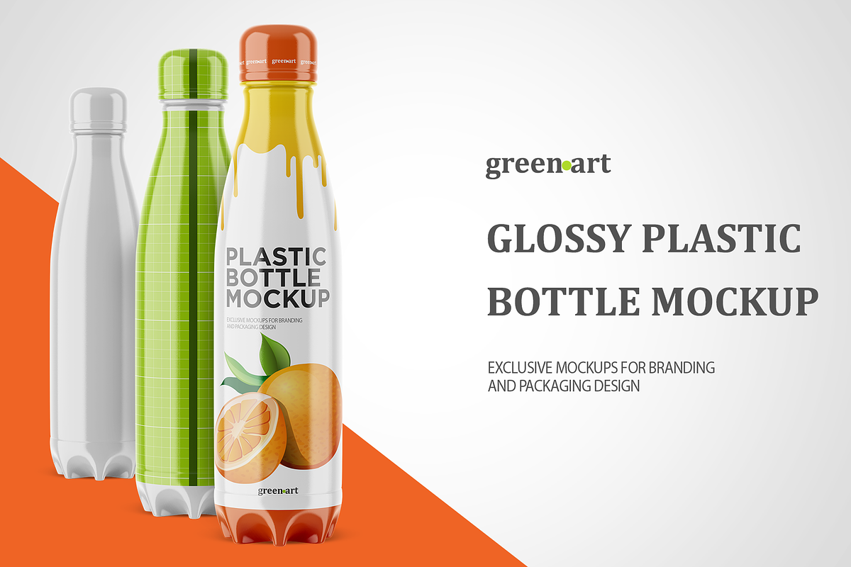 500ml Bottle with Glossy Label Mocku, a Product Mockup by Green Art (Photo 1 of 4)