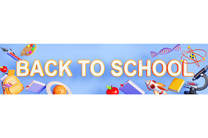 3d back to school banner with, an Education Illustration by Marozhkastudio