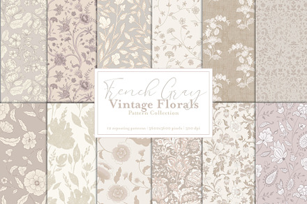French Gray Pattern Bundle, a Pattern Graphic by Mieken Petra Designs