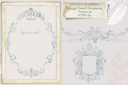 Vintage French Ornamental Frames Set