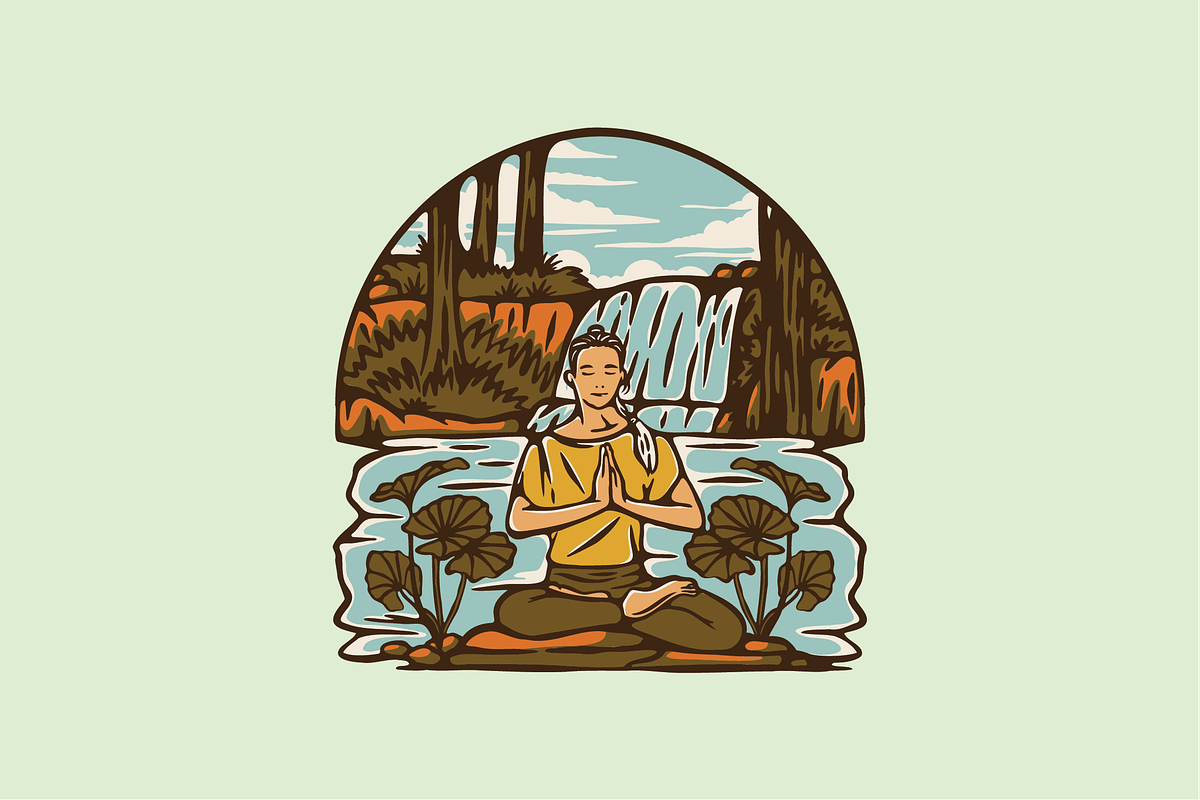 Meditating by the Waterfall, an Object Illustration by nomlimo.com (Photo 1 of 2)