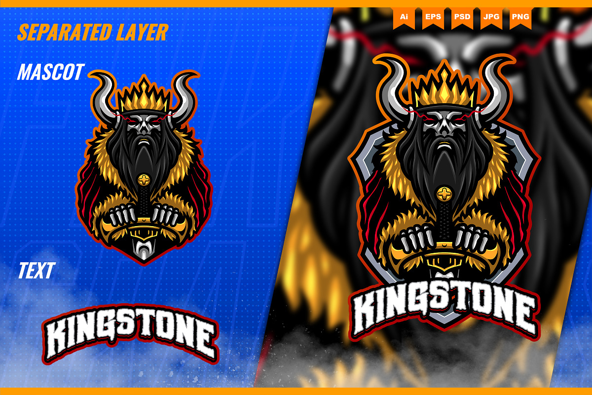 Skull Kings - Mascot Esport Logo Tem, a Branding & Logo Template by FNR Graphics (Photo 3 of 5)