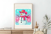 Preppy Western Snowman Brushstroke, an Illustration by SinaCreation (Thumbnail 5 of 7)