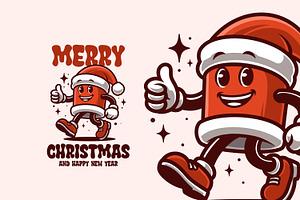 Santa Hat  Retro Vintage Mascot Char, a Branding & Logo Template by Gumrega Studio