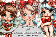 Whimsical Summer Fairy Clipart, a Seasonal Illustration by CitraGraphics (Thumbnail 1 of 6)