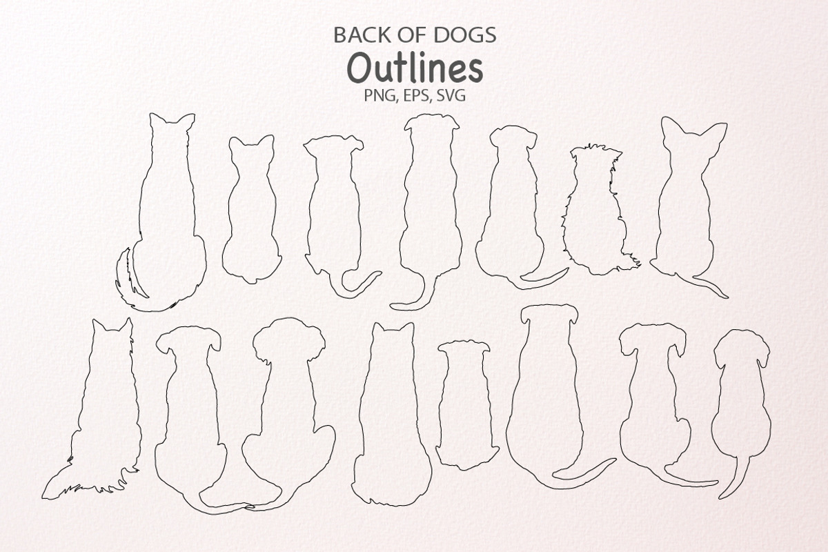 Back of Dogs Silhouettes, Outlines,, an Animal Illustration by Corner Croft (Photo 4 of 4)