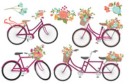 Bohemian Bicycles & Flowers Clipart, an Illustration by Amanda Ilkov (Thumbnail 3 of 5)
