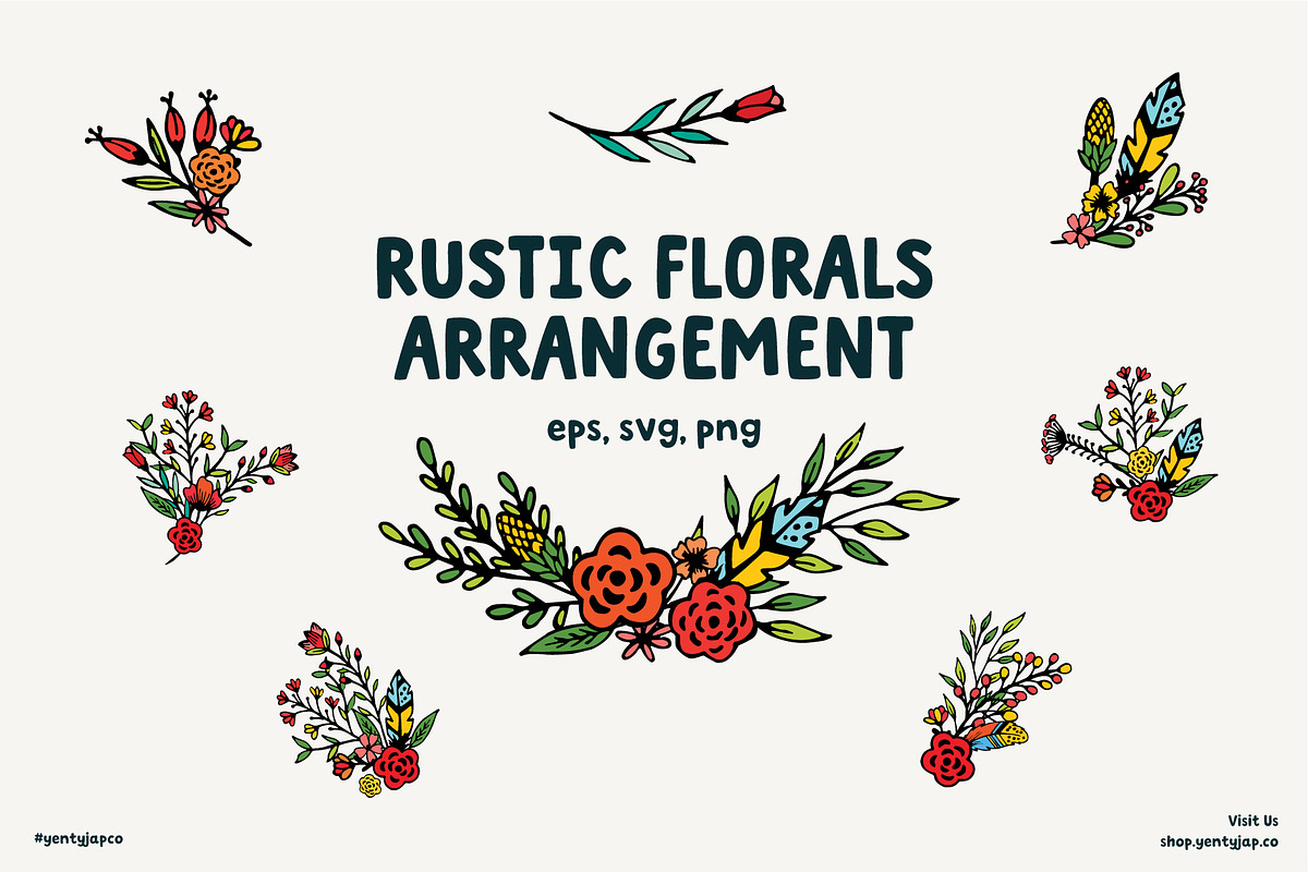 Rustic Florals Arrangement, a Decorative Illustration by YENTY JAP CO (Photo 1 of 3)
