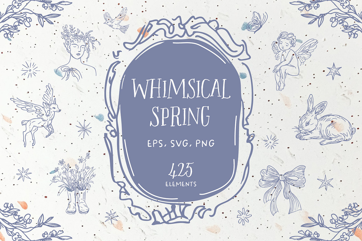Whimsical Spring Line Art, an Object Graphic by MaNechaeva (Photo 1 of 9)