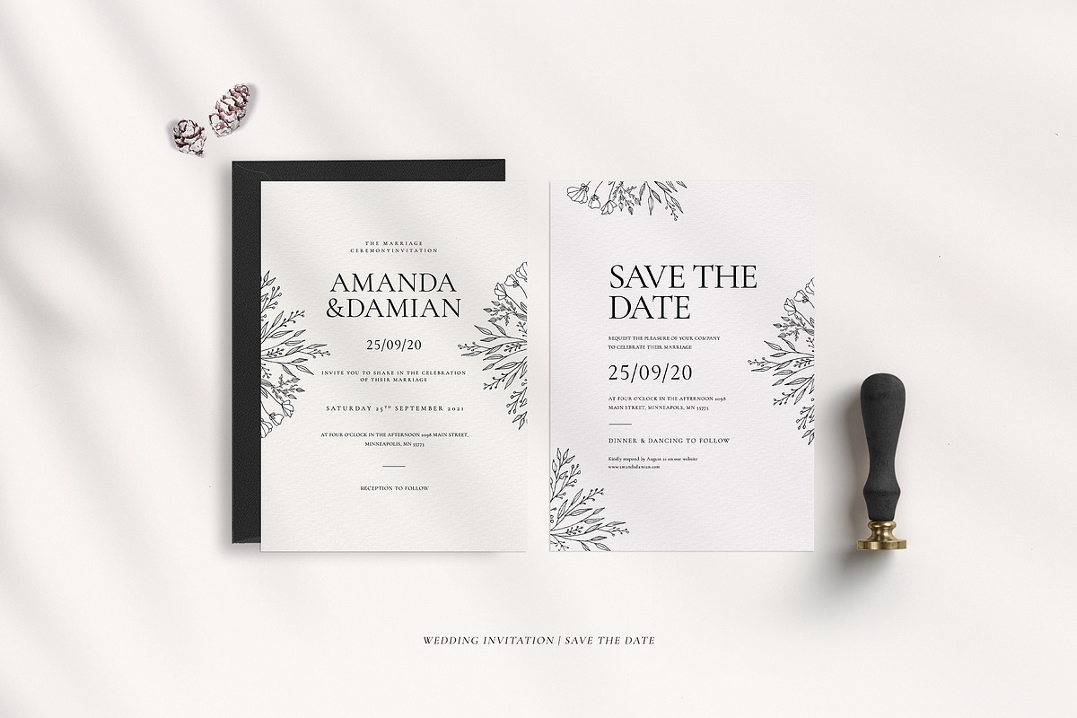 Minimal Sketch Floral Wedding Suite, an Invitation Template by Azka Creative (Photo 7 of 8)