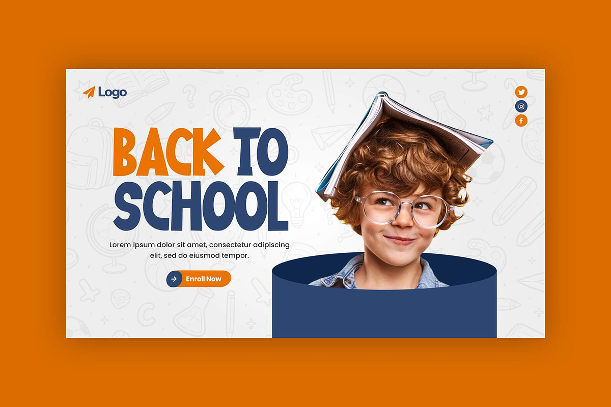 Back To School Web Banner, a Social Media Template by Saman Osama (Photo 1 of 3)