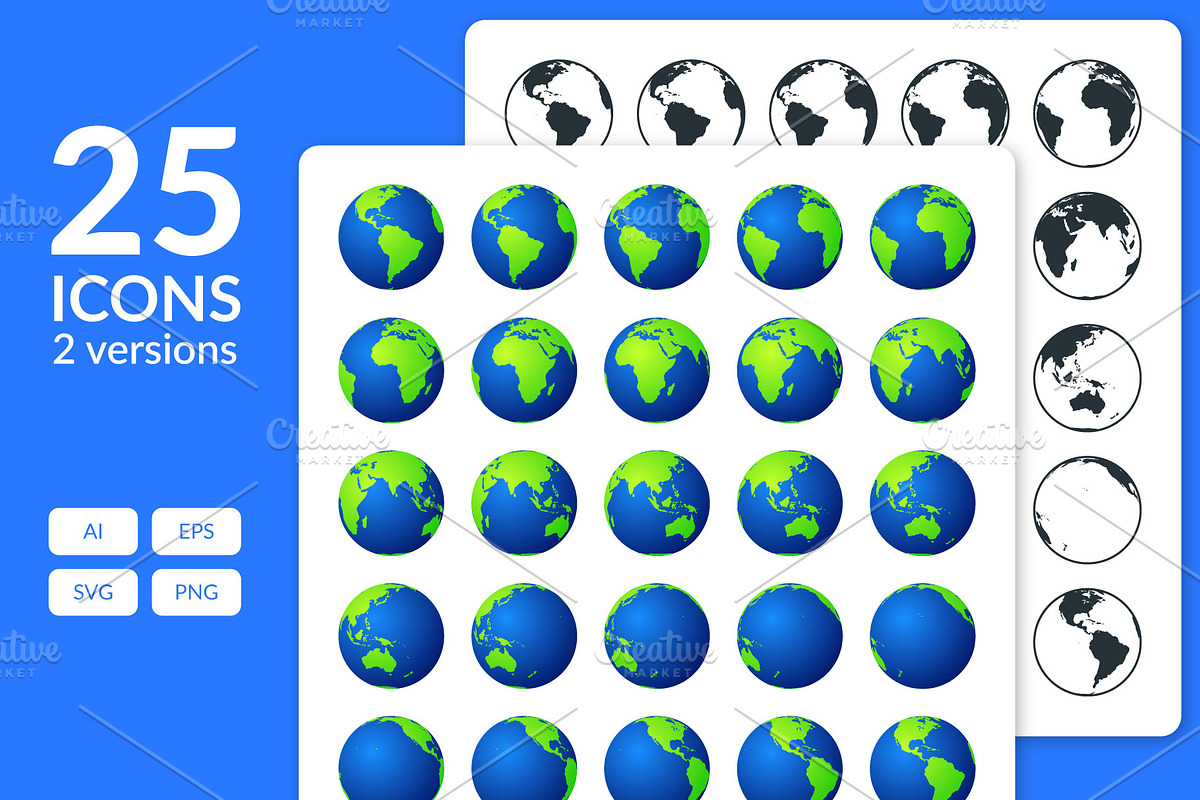 Earth Icons, a Duotone Icon by Kalash