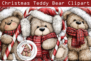 Christmas Teddy Bear Clipart PNG