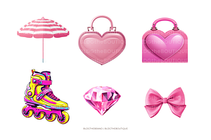 Barbiecore Patterns & PNG Clipart