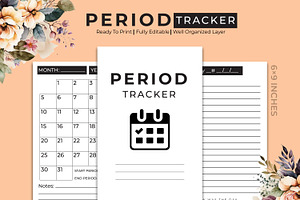 Period Tracker Kdp Interior, a Stationery Template by Hurairagraphics