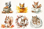 Autumn Squirrel Clipart, an Illustration by Pixels.Craft (Thumbnail 2 of 7)