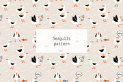 Seagulls seamless pattern, a Pattern Graphic by Lyolya Profitrolya (Thumbnail 1 of 3)