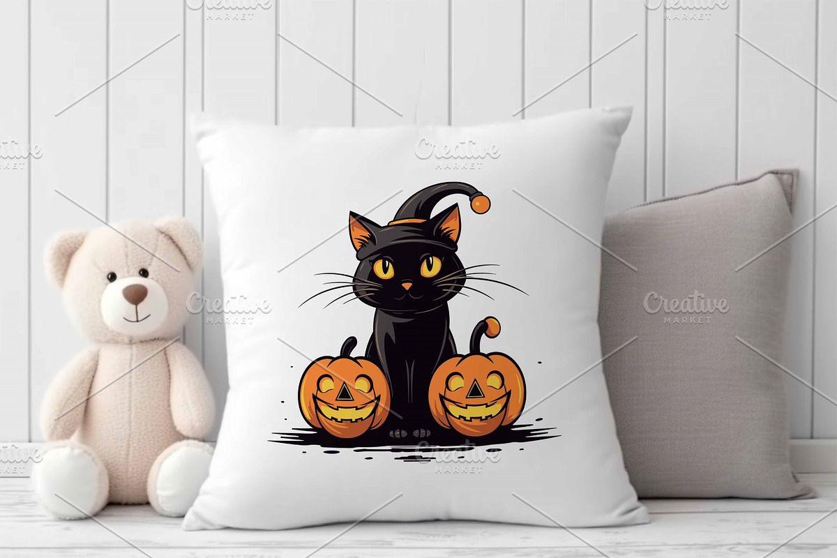 Spooky Halloween Cat Vector clipart, a Seasonal Illustration by ARTify Illustrations (Photo 3 of 8)