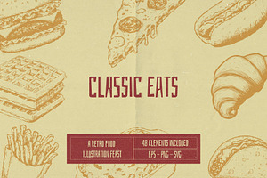 Classic Eats - Retro Illustrations, a Food Illustration by elliazidi.designs