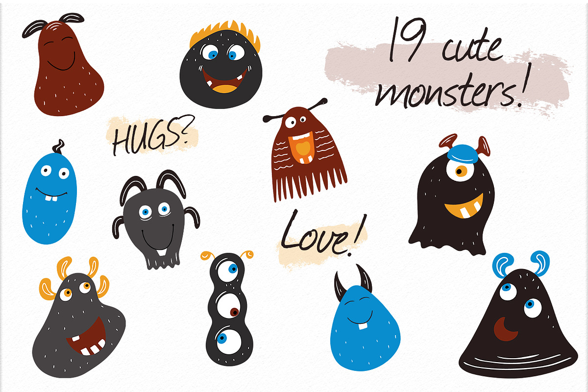Monsters Vector clipart, an Animal Illustration by SketchCliparts (Photo 4 of 9)