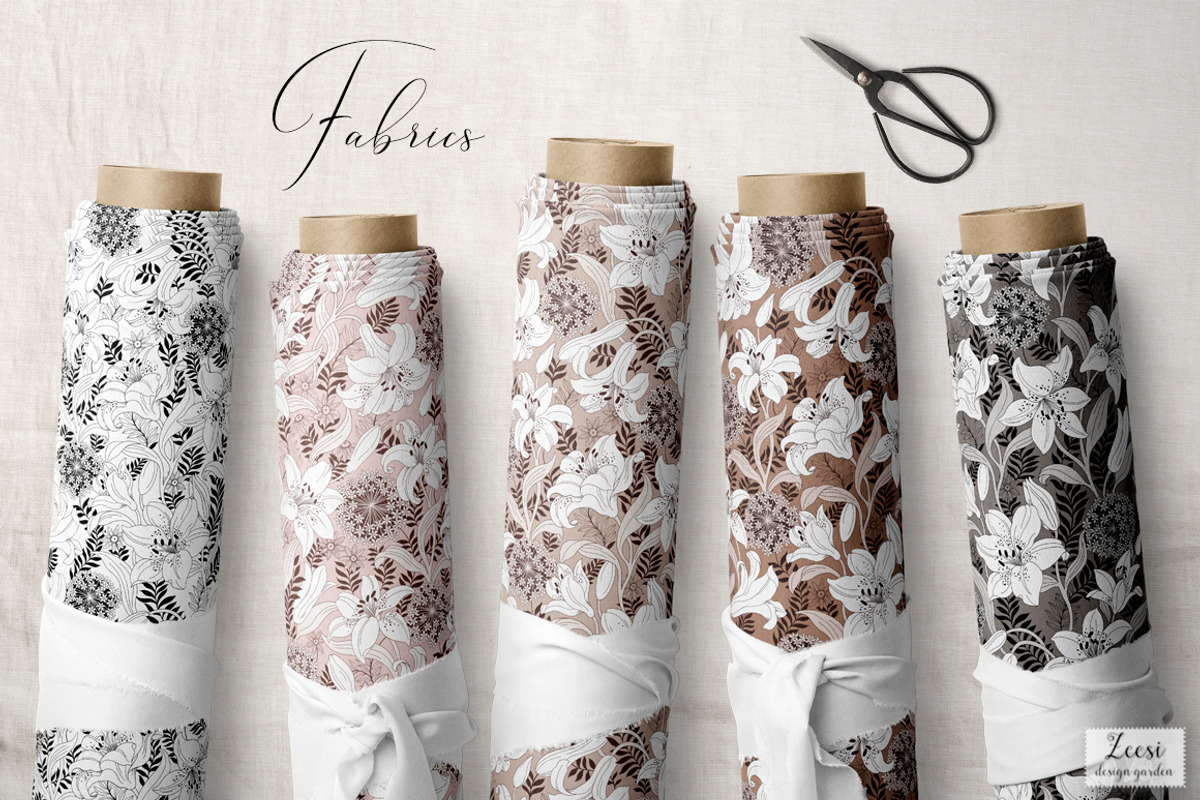 Ivory Lilies Pattern & Motifs, a Pattern Graphic by Zeesi Design Garden (Photo 8 of 11)
