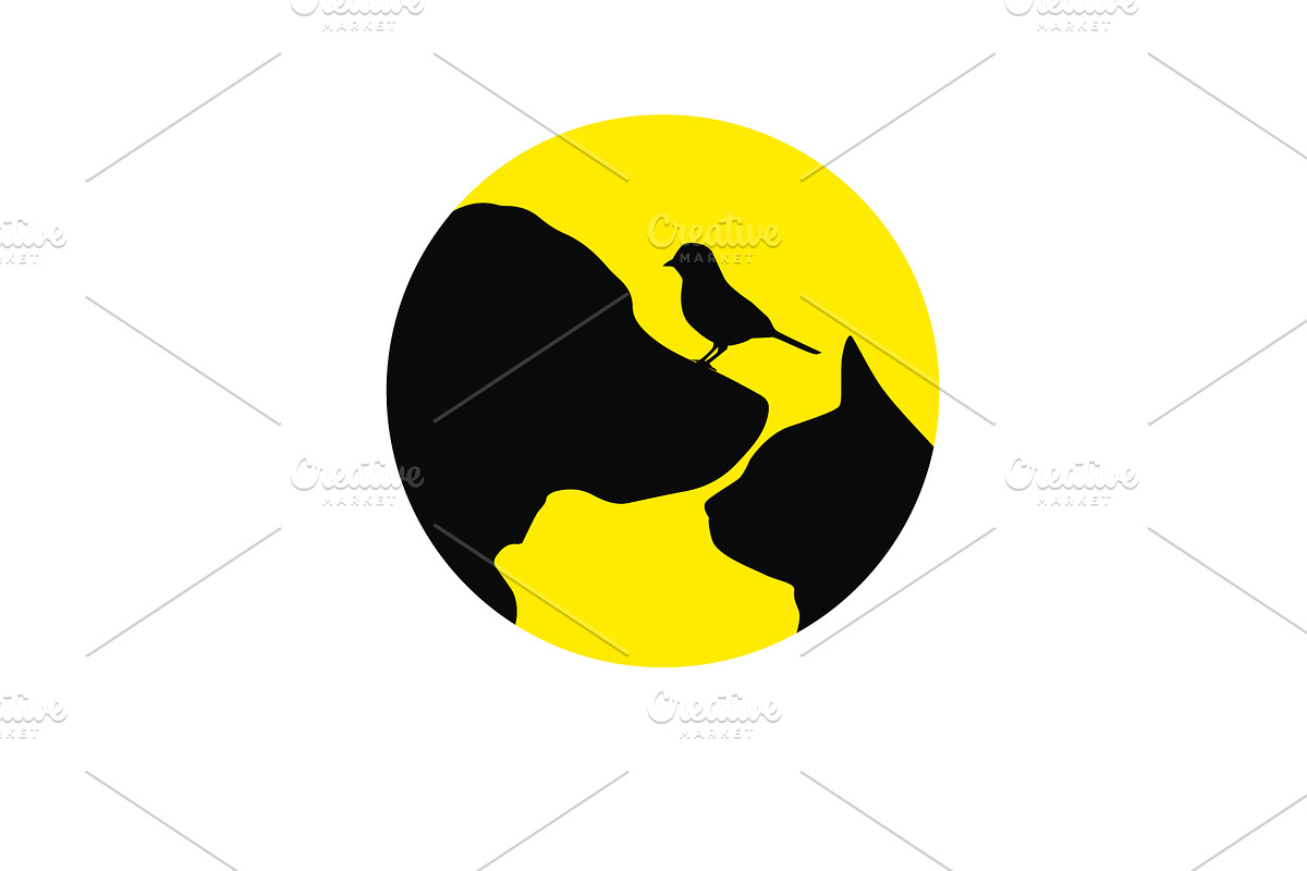 Pets logo. Abstract symbol dog, cat, an Object Illustration by Nenahliadava Design