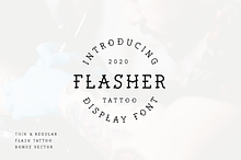 FLASHER DISPLAY FONT + BONUS VECTOR