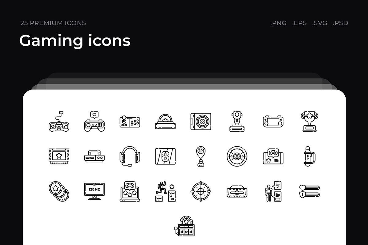 Gaming icons, an Outline Icon by Wencory