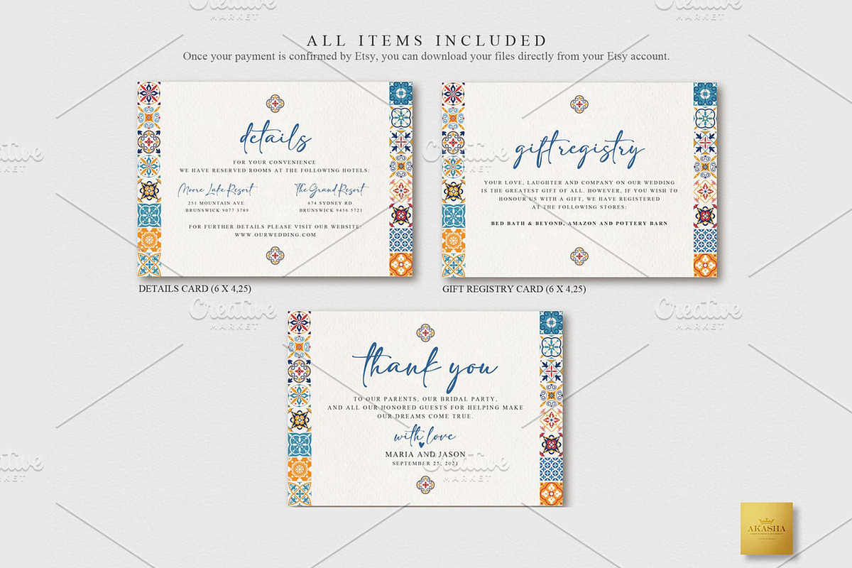 Mexican Wedding Bundle | CANVA, a Stationery Template by Creative Market (Photo 3 of 8)