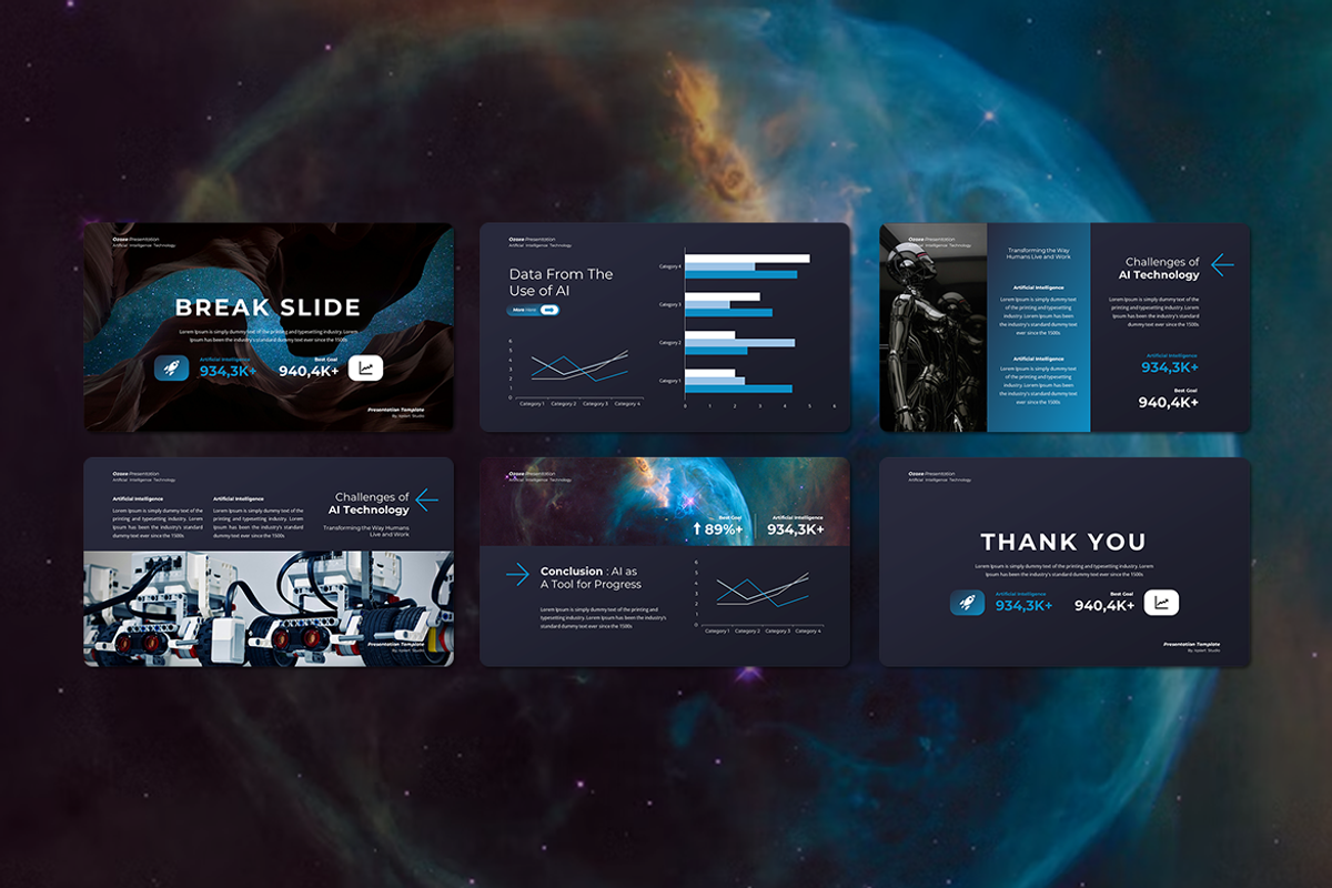 Ozoxe - Ai Technology PowerPoint, a Presentation Template by Iqsiart Studio (Photo 3 of 3)