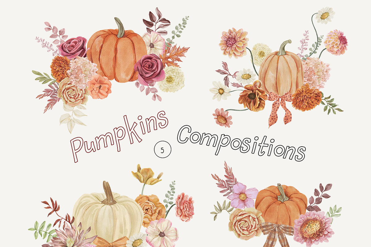 Autumn Garden floral watercolor fall, a Decorative Illustration by SunnyAfternoons (Photo 5 of 18)