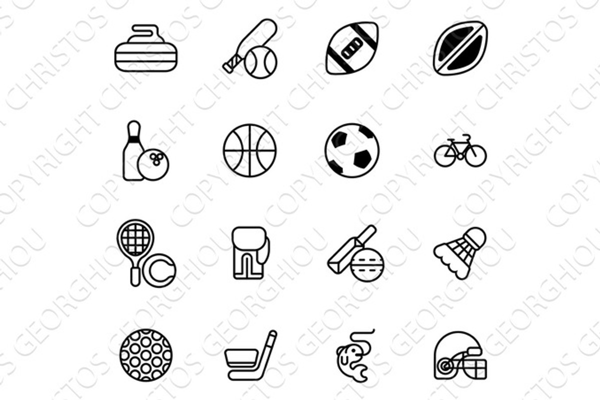 Sports icons set, a Sport Illustration by Christos Georghiou