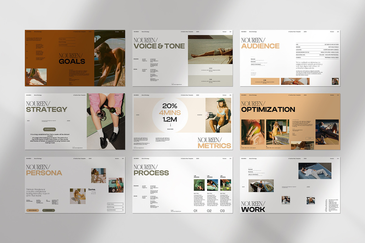 Noureen Brand Strategy Presentation, a Presentation Template by evgenystudio (Photo 9 of 11)
