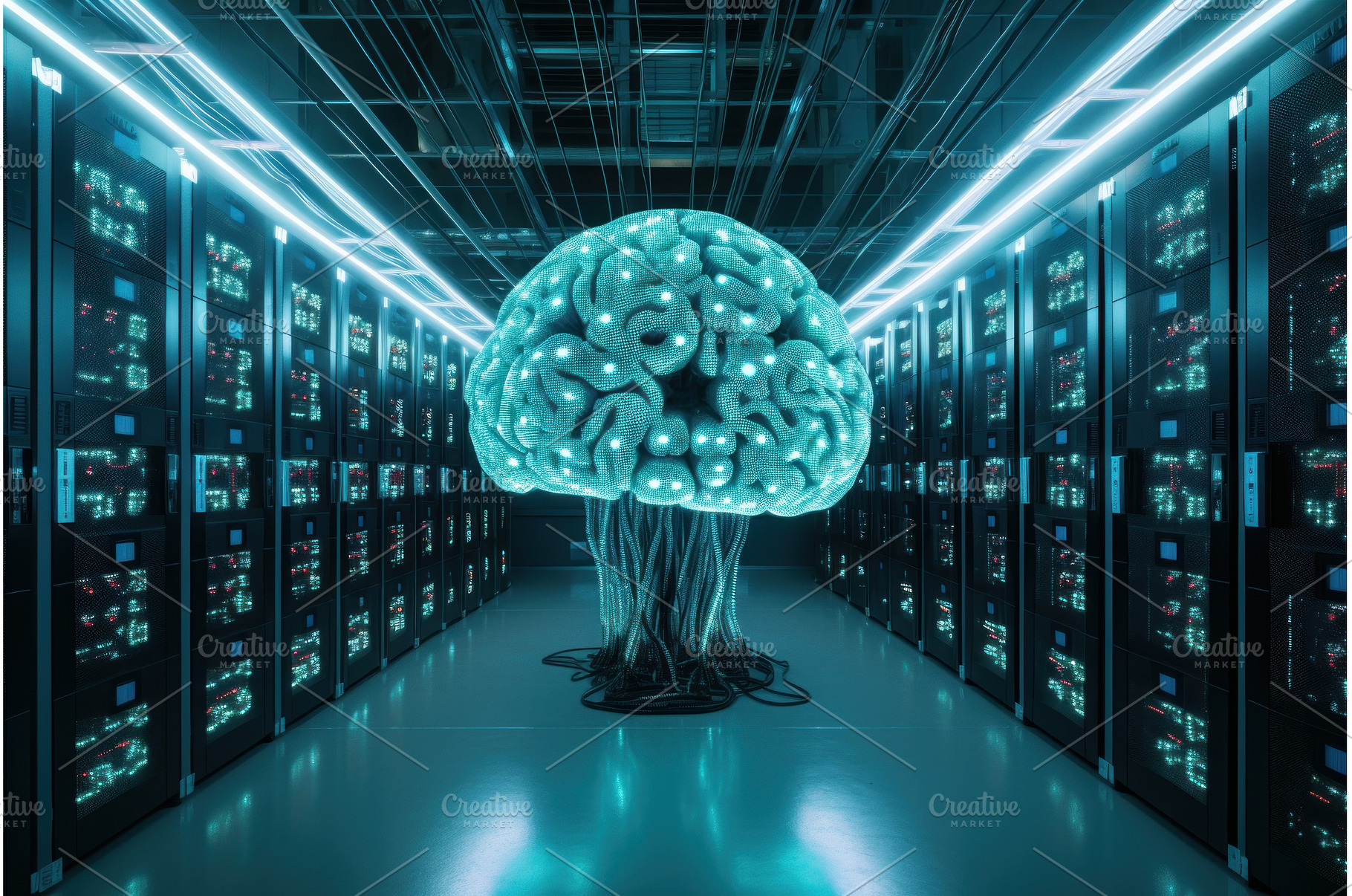 Sophisticated Brain data center, a Technology Photo by Ylivdesign