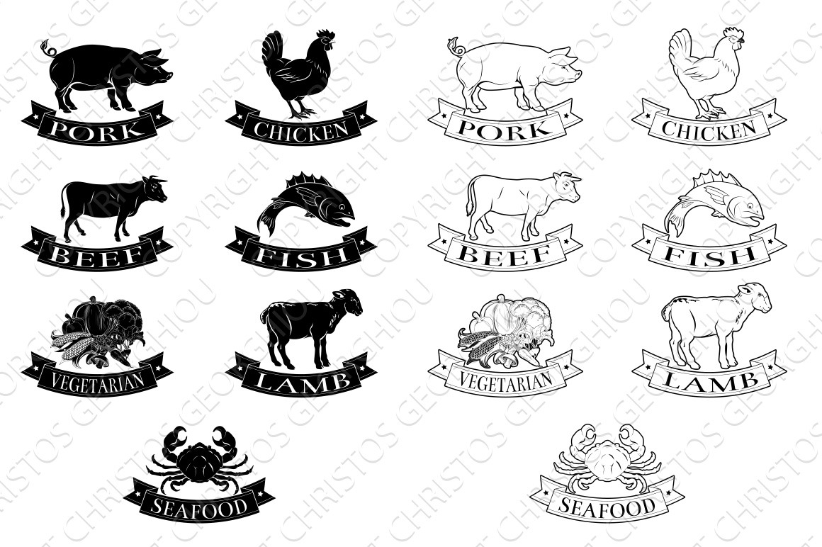 Food Groups Menu Icons, a Graphic by Christos Georghiou