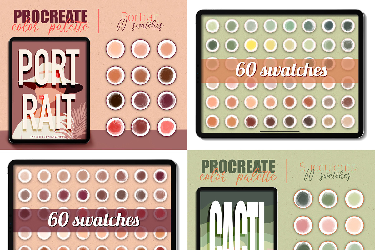 Procreate color palettes bundle, a Brush Add-On by PDknyStudio