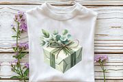 Boho Sage Green Birthday Clipart, an Illustration by CraftArtStudio (Thumbnail 3 of 5)
