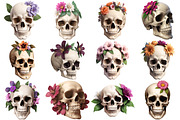 Floral Skull Clipart Png, an Illustration by Forhadx5 (Thumbnail 5 of 6)