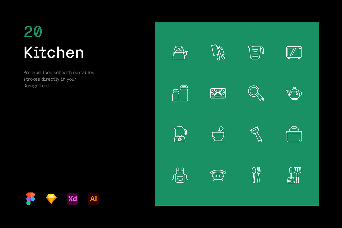 Kitchen - Stroke Icons, an Icon by Petr Bilek (Photo 1 of 2)