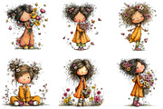 Whimsical Girl & Flower Spring PNG, an Illustration by CraftArtStudio (Thumbnail 6 of 6)