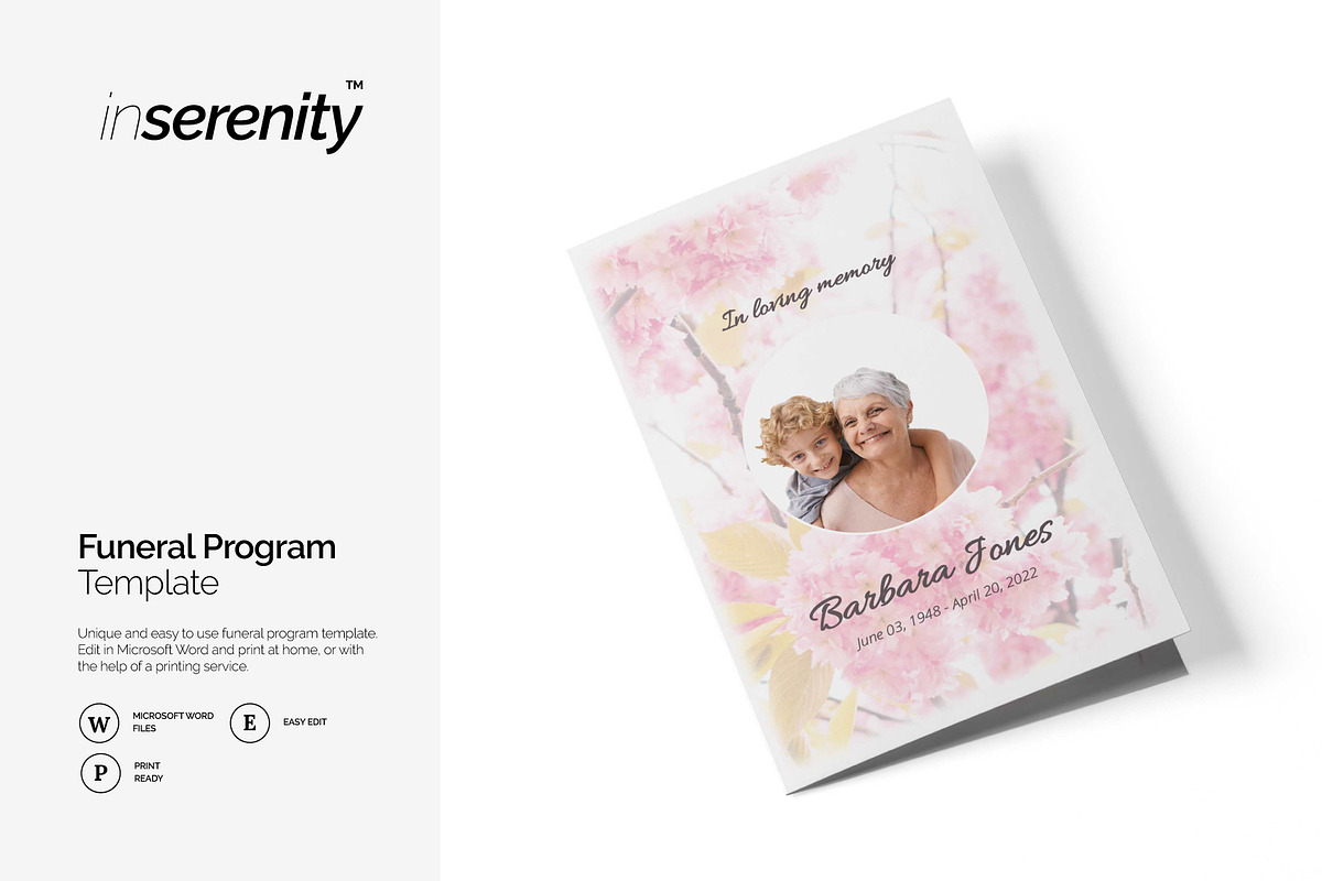 Obituary program template, a Brochure Template by inserenity (Photo 1 of 5)