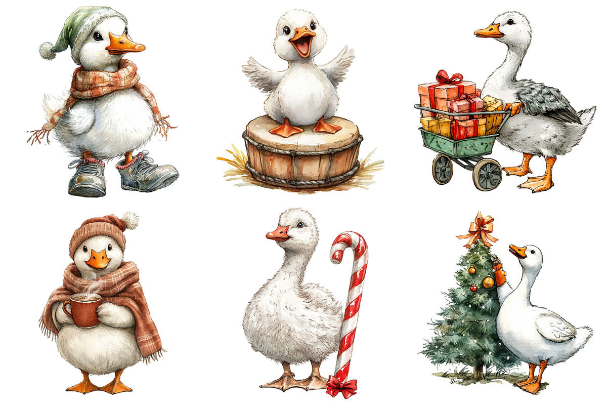 Christmas Silly Goose Clipart Bundle, an Illustration by Daily.Designs (Photo 4 of 5)