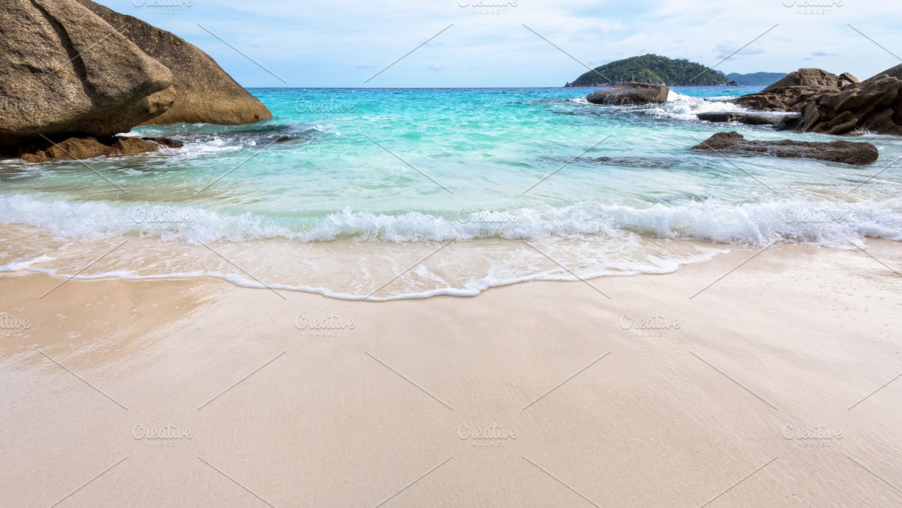 Beach and sea featuring beach, sea, and rock, a Nature Photo by yongkiet jitwattanatam