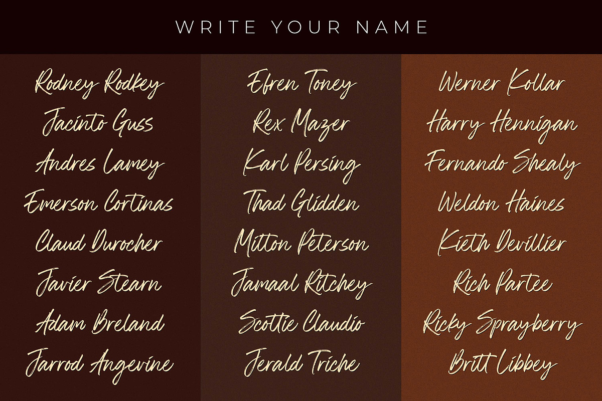 The Rolleta - Handbrush Signature, a Script Font by Almarkhatype (Photo 7 of 11)