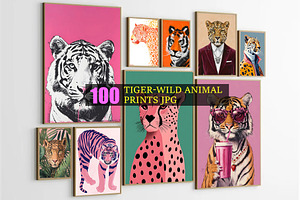 Tiger wall print, animal wall poster