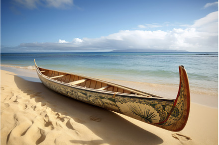 Traditional outrigger Hawaiian canoe, a Nature Photo by Ylivdesign