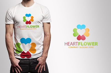 Heart-Love Flower logo
